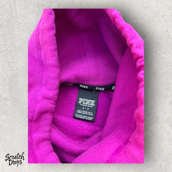 Victoria's Secret Pink Women's Small Semi-Crop Turtle Neck Sweater Cozy Casual - Picture 2 of 3